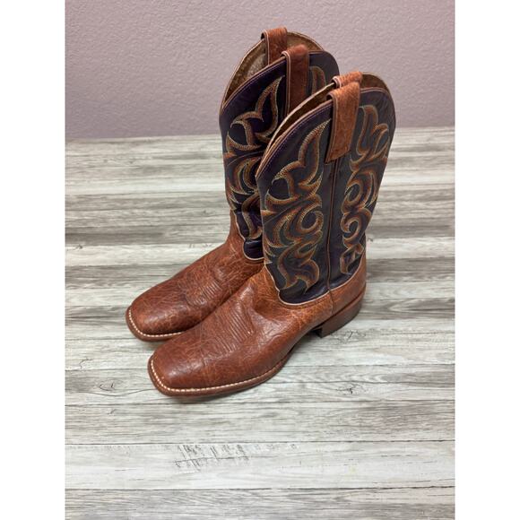 Nocona Brown Leather Western Cowboy Boots - Women's 9.5 - Picture 1 of 8